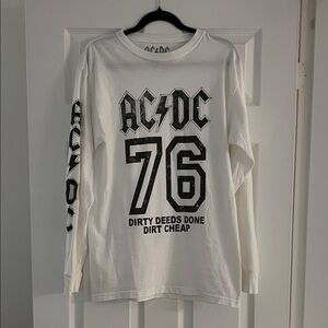 AC/DC White and Black Long Sleeve Men's Tee